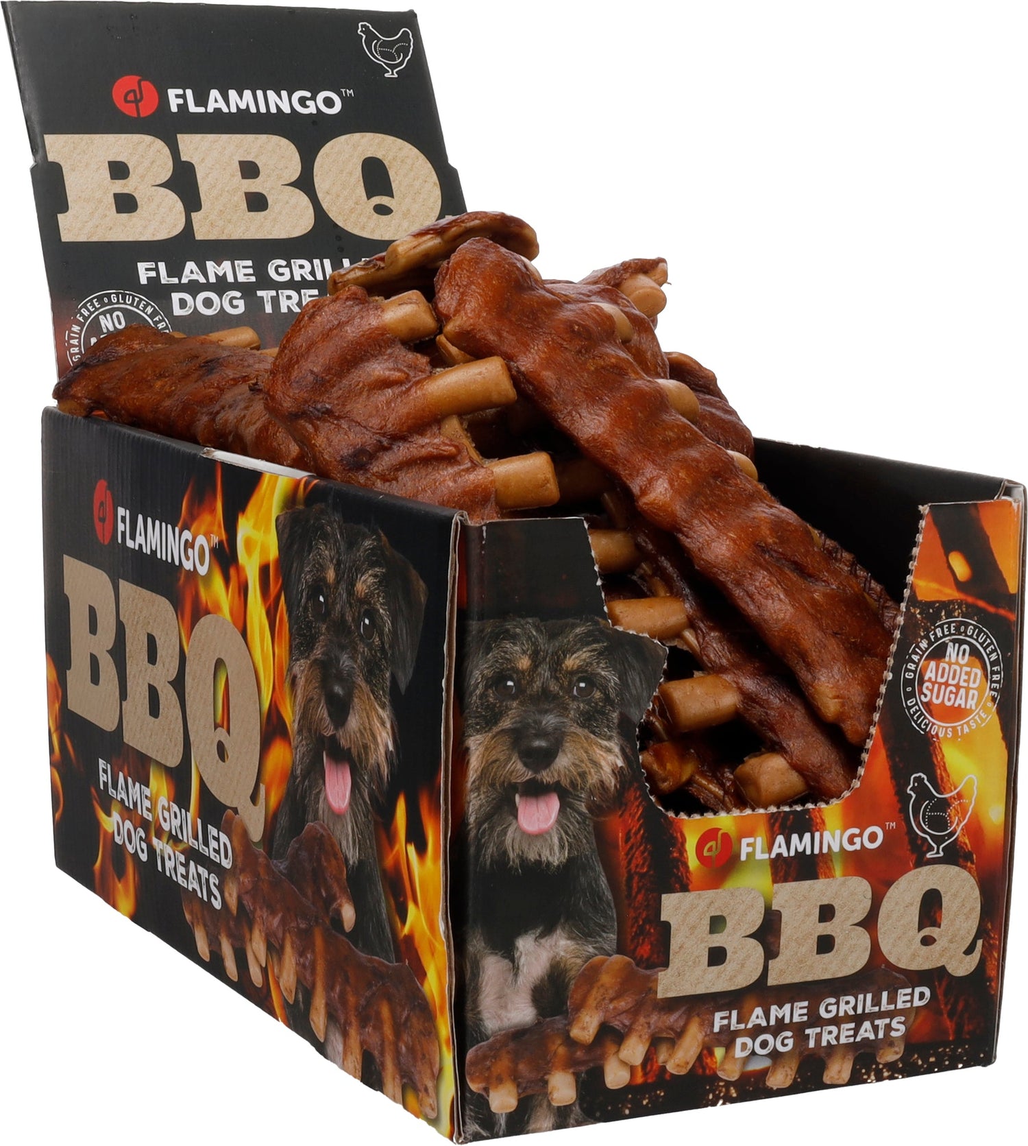 Flamingo BBQ Rib met Kip - Graanvrije Hondensnack Flamingo