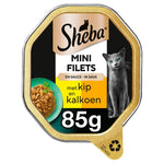 Sheba Mini Filets met kip en kalkoen in saus natvoer kat (kuipjes 85 g) Sheba