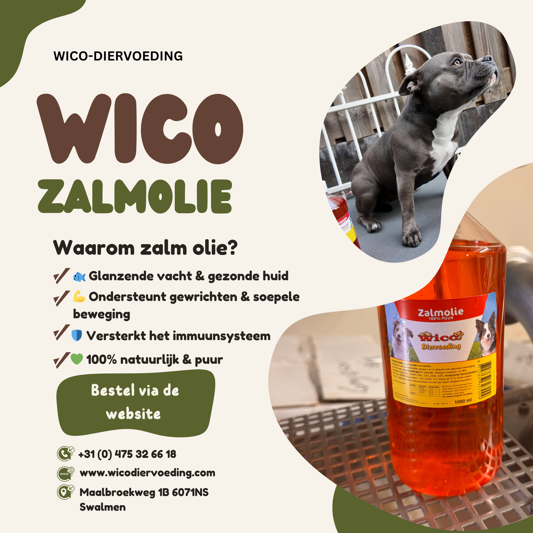 Wico Zalmolie — Voor een glanzende vacht & sterke weerstand! Wico-Diervoeding