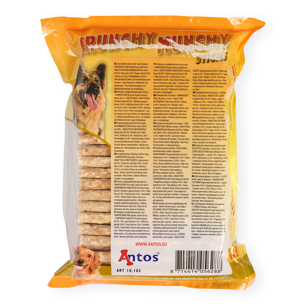 Antos Crunchy Munchy Sticks 5" 10 mm Naturel Antos