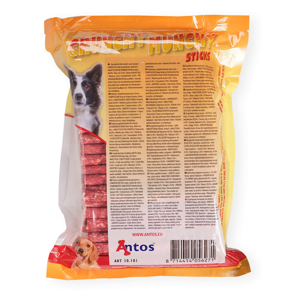 Antos Crunchy Munchy Sticks 5" 10 mm Rood Antos