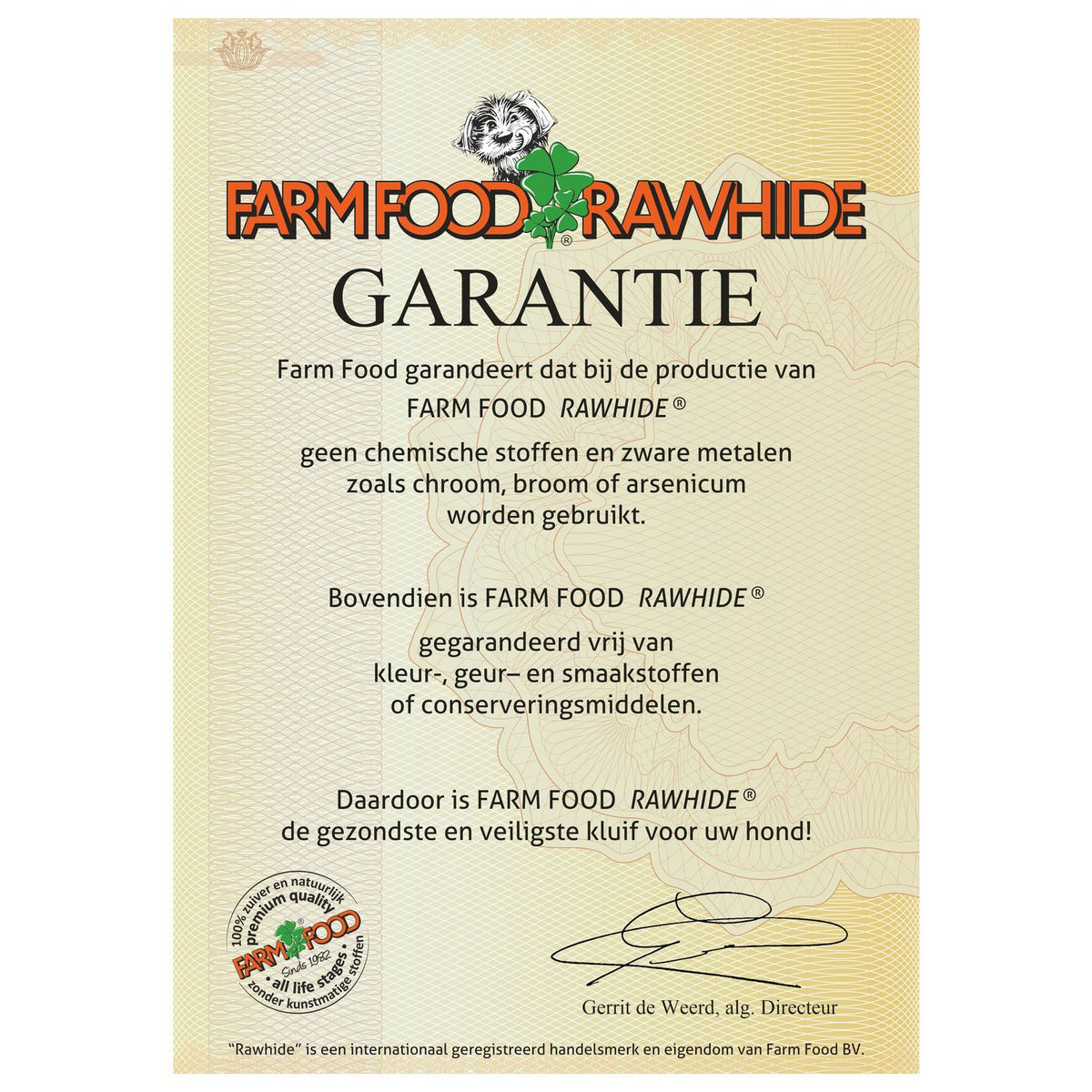 Farm Food Rawhide Dental Bone Rund - Hondensnacks - L 33-35 Cm Farm Food