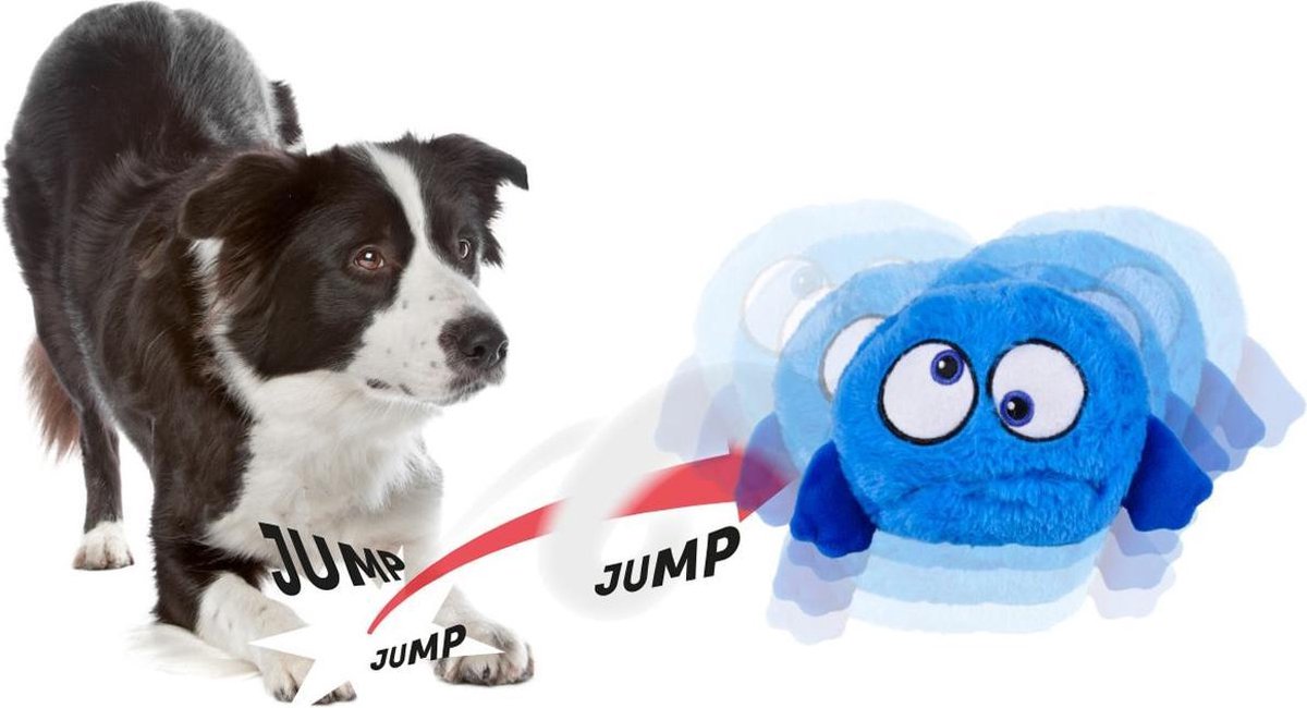 Flamingo Springende Bal met Geluid - Hondenspeelgoed - 18 cm - Blauw Wico Diervoeding