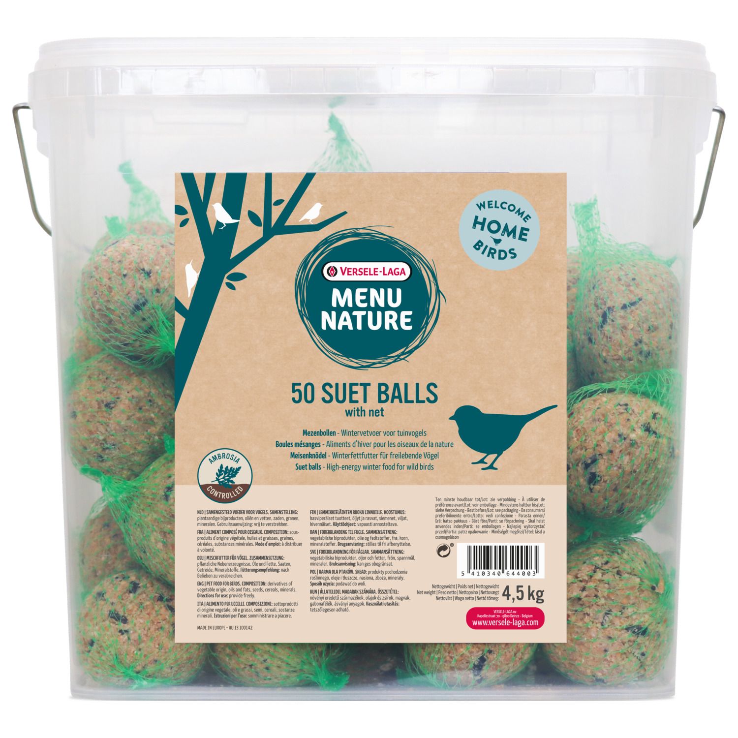Versele-Laga Menu Nature Mezenbollen 50 Stuks - Voer - 4.5 kg versele-laga