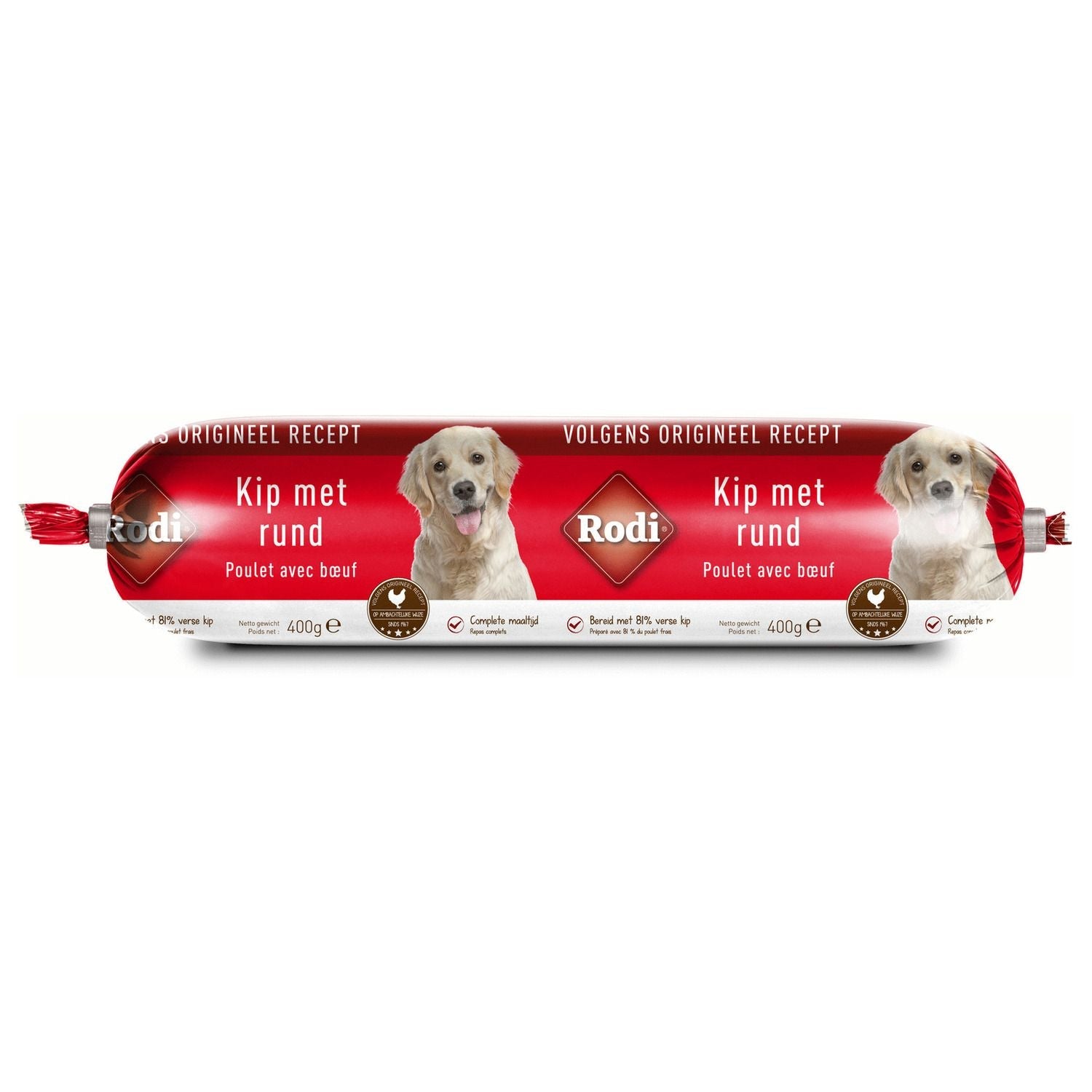 Rodi Worst 400 g - Hondensnacks - Kip&Rund Rodi