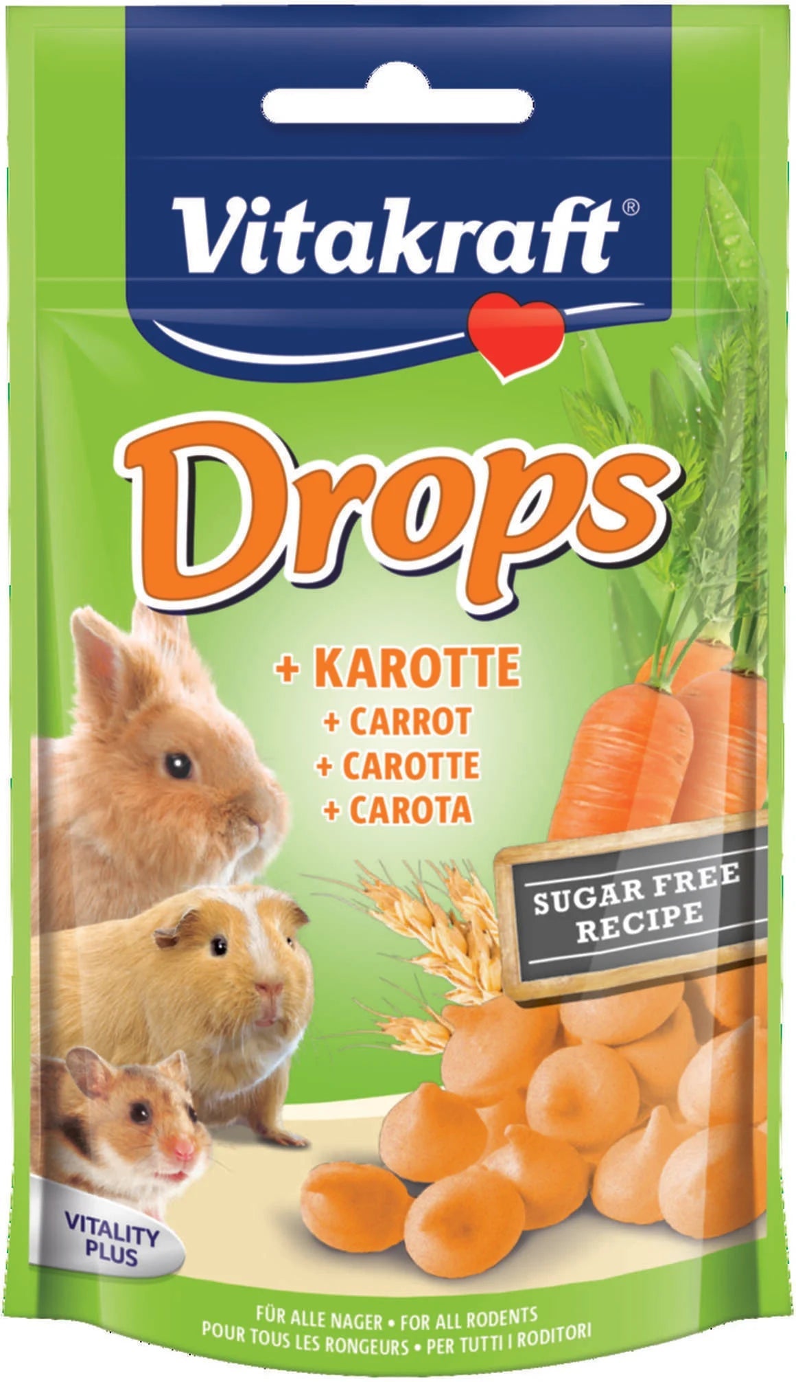 Vitakraft Drops Wortel 75g - Lekkere Snack voor Konijn & Knaagdier vita kraft