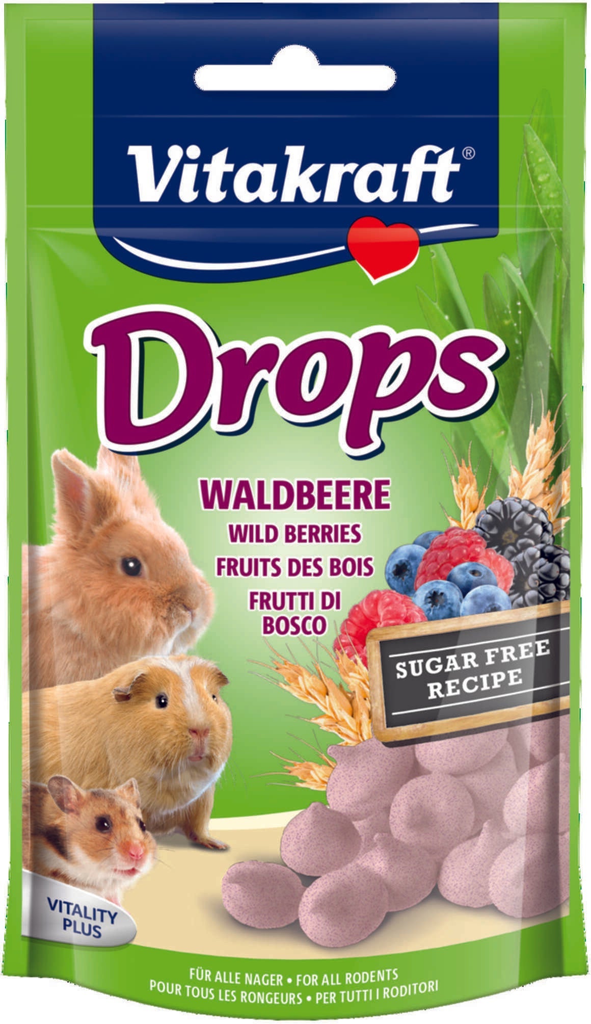 Vitakraft Drops Bosvruchten 75g - Fruitige Snack voor Konijn & Knaagdier vita kraft