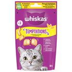 Whiskas Temptations Kip & Kaas 60 g - Krokante Kattensnack whiskas