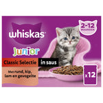 Whiskas Junior Classic Selectie In Saus Maaltijdzakjes Multipack - Kattenvoer - 12x85 g Wico Diervoeding