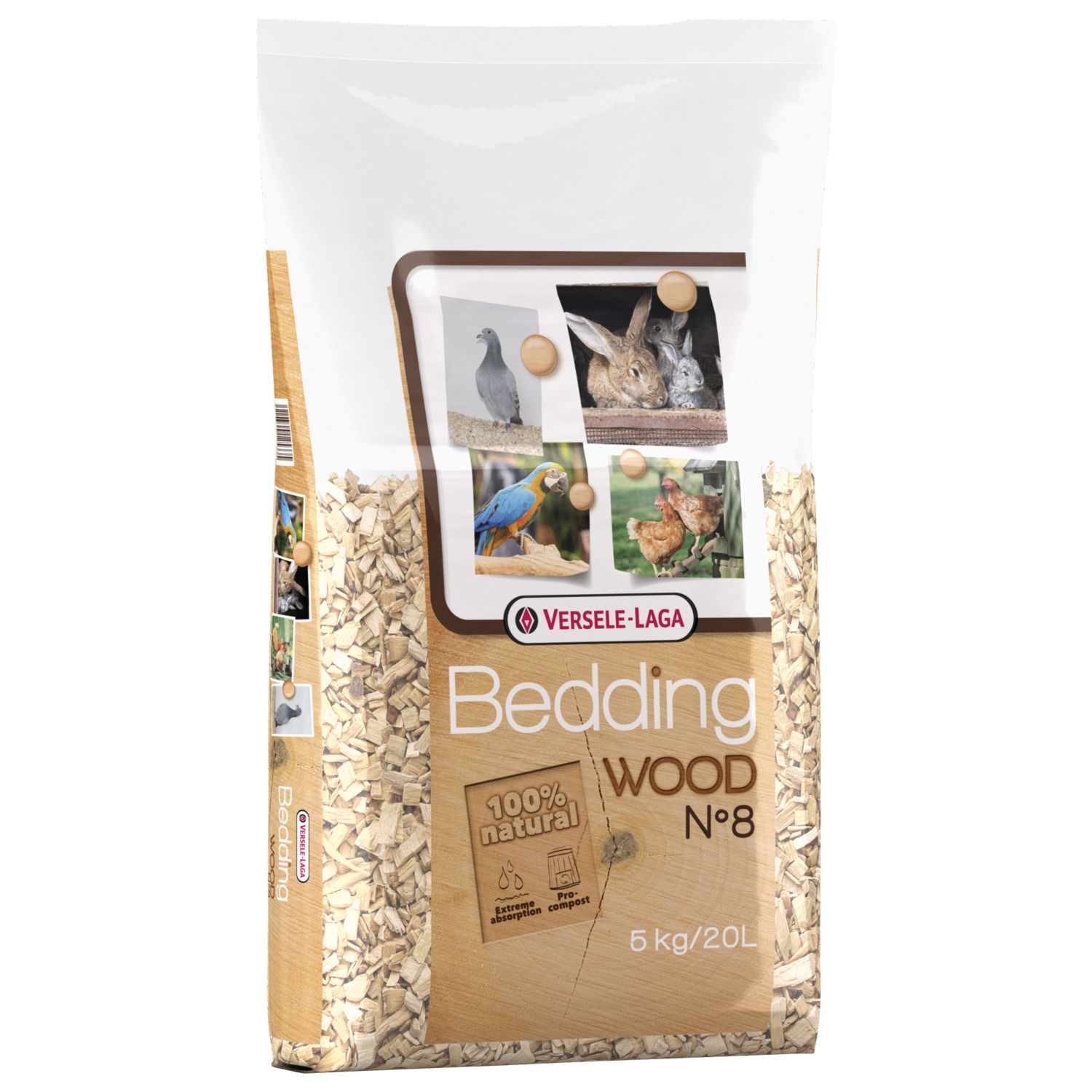 Versele-Laga Wood Bedding Beukenhout 8 mm - Vogelbodembedekking - 20 l No. 8 Wico Diervoeding